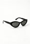 Nyxia Black Frame Thin Cat Eye Sunglasses – Black Lens Stylish Women Model – Uv400 Protection - 5