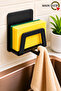 1 Piece Adhesive Sponge Holder with Hook - Black Stainless Steel Kitchen Organizer Hanger M-Sng2 - 5