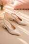 Beige Wrinkled Kugan Meyten Heeled Shoes 3 cm