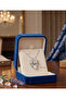 Silver Color Bow White Heart Model Ball Chain Steel Necklace - 4