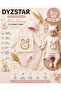 Mila Bunny Embroidered 100% Cotton 3-Piece Baby Set - Bodysuit with Side Snaps, Ribbed Booties Bottom and Base Layer