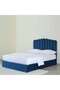 ANNA QUEEN BED VELVET BLUE 160X200 CM - 5