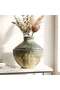 Aether Paper Mache Abstract Handpainted Vase 40x40x40cm - Green