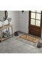 Home Printed Black Line Doormat 25x75cm - Natural