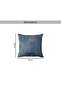 Engraved Damask Down Alt Filled Leather Cushion 50x50cm - Blue - 7