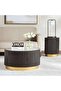Nebet End Table Marble - Black & Gold - 6