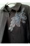 Mint Polo Collar Stone Embroidered Blush Black T-Shirt - 2