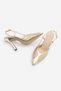 Women's Stiletto Pointed Toe Hand Knitted Strappy Classic Heeled Shoes Ballet Gold - 8