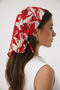 Patterned Triangle Scarf - Red - 4