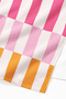 Striped Color Block Modern Beach Towel - Mediterranean Style Pink Orange Quick Drying Microfiber Towel - 5