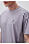 Men's Gray Reflective Printed Logo Crew Neck T-Shirt - 4