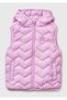 Girl's pink glitter logo embroidered hooded vest