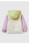 Girl's White Mix Sleeve Logo Detailed Lined Hooded Raincoat - 2
