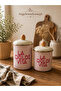Set of 2 Enamel Jars |   12-15 cm Stylish Kitchen Jar with Wooden Handle, Vacuum Silicone Lid