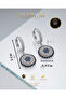 Women's Silver Color Steel Earrings with Evil Eye Bead Figure Hoop - 3
