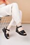 Mammamia D25Ys 2775 Black Genuine Leather Padding Women's Sandals - 3