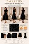 Flexible Crepe Fabric Detachable Brooch Detailed Padded Shoulders Flared Cut Midi Length Black Evening Dress 77150 - 3