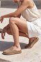 Women's Genuine Leather Studded Troklu Sabo Casual Slipper Sufite Camel Suede - 2