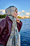 Mercan Bahçesi - Beige - Efilia Patterned Shawl - 70X190 cm - 3
