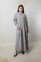 Baby Collar Gathered Dress Gray - 2