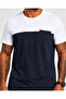 Men's Large Size Crew Neck T-Shirt with Pockets and Inserts 26144 Navy Blue - 3