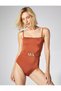 Glitter Swimsuit with Chain Belt Detailed Strap - 3