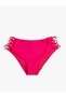 High Waist Bikini Bottom with Window Detail and Piping - 6