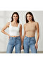 Women's 2-Piece Cotton Full Body Wrap Thick Strap Pool Neckline Undershirt Bb2500