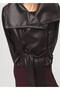 Maxi Flap Detailed Leather-Look Jacket - 8