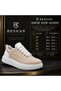 Beige Suede Unisex Sports Shoes - Comfortable Thick Sole Daily Walking Sneaker Kb X10 - 8