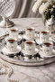 6-Piece Silver Gilded Porcelain Lotus Flower Coffee Cup Set, 100ml - 2