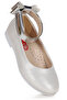 Hook-and-loop Girls' Bow Ballet Flats Ege 205 Vakko with Ankle-Tie