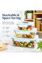 Glass Food Storage Container 920ml, Square Airtight Glass Container, BPA Free Microwave Freezer Safe MCST-092 - 6
