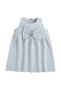 Infant Girls Mint Stripe Sleeveless Dress with Bow - 2