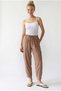 4307 Women's Elastic Waist Carrot Leg Shalwar Trousers Biscuit - 4