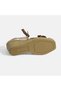 Limited Edition Beige Women's Floral Accessory Jute Lace-Up Wedge Heeled Suede Espadrille - 4