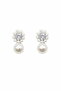 Women's Earrings 2cm Horizontal Heart Dangle Pearl Earrings