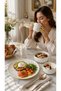 Papatya Series Handmade 4 Piece Single Person Special Ceramic Breakfast Set - 6