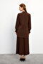 Valeria Skirt Blouse Set - Brown - 5