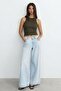 3 Pieces of Ribbed Fitted Viscose Blended Strappy T-Shirt - 7