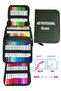 60-Piece Double-Ended Brush and 0.4 mm Fine-Tip Marker Pen Set Leather Style Wallet Pen Set Pro - 2