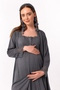Effortt Smoked Maternity Nightgown Set with Dressing Gowns - 7