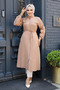 Buttoned Camel Hijab Tunic 645C