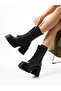 Jaden Black Zippered Heeled Women's Boots - 2