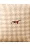 Beige Checkered Dog Embroidered Linen Throw Pillow Cover |   With Hidden Zipper - 3