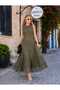 Buketli̇ Women's Crew Neck Sleeveless a Lined Maxi Length Long D Lace Dress - 4