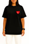 Oversized Valentine's Day Special Heart Inside Letter K Pocket B Printed Unisex T-Shirt - 2