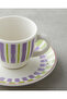 Arian Bone Porcelain 4 Piece Coffee Cup Set for 2 Persons 90 ml Green-Purple - 4