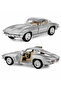 1:36 Scale Pull Back Action Door Openable 1963 Corvette Sting Ray Miniature Diecast Metal Toy Car