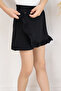 Girl's Shorts Skirt with Bow Accessory and Ruffles, Age 3-8, Black